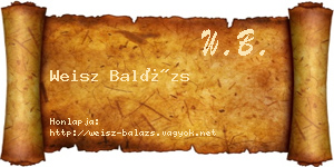 Weisz Balázs névjegykártya